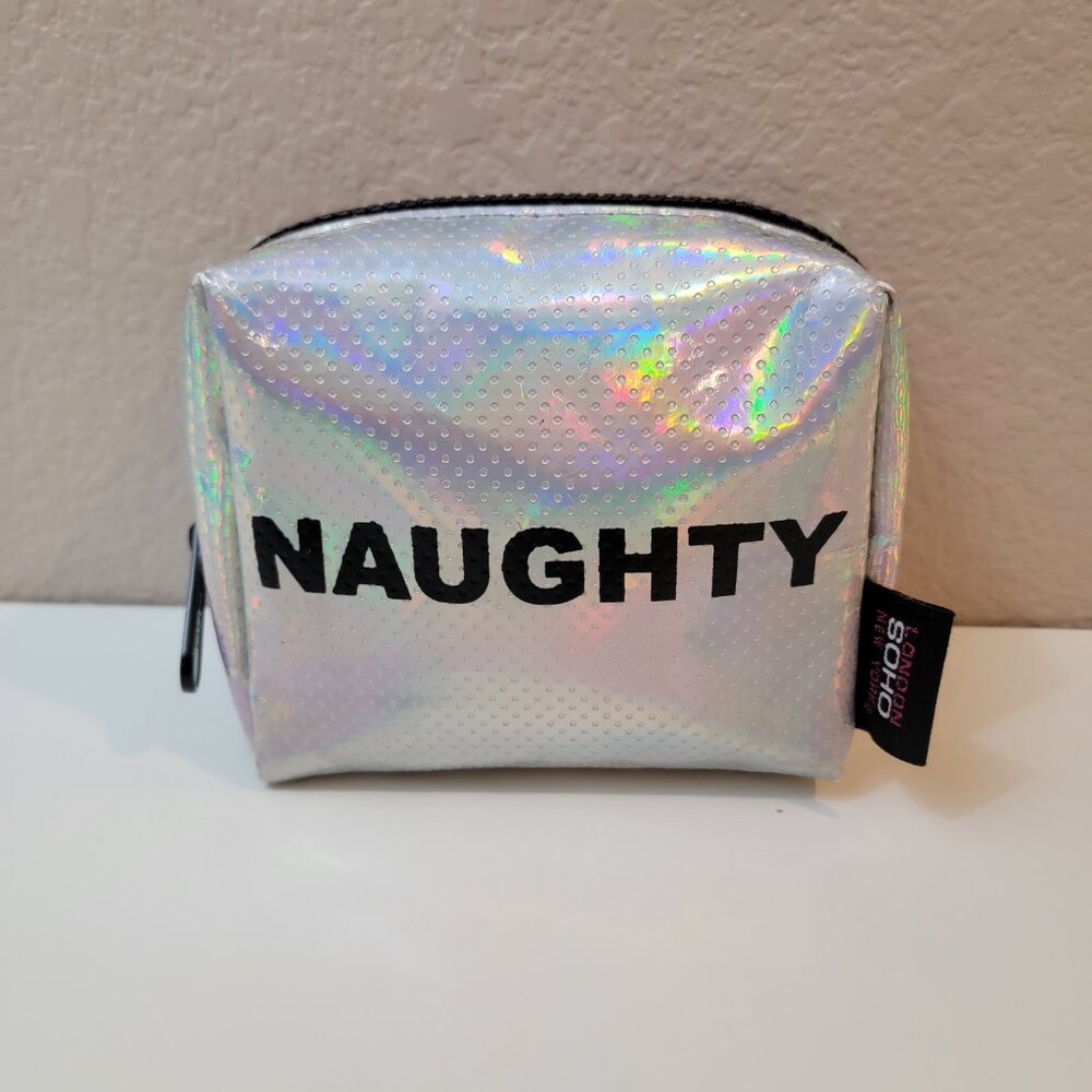 Soho London New York Holographic “Naughty / Nice” Makeup Bag